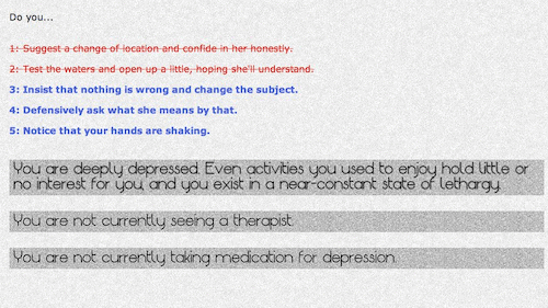 Depression Quest gameplay screenshot