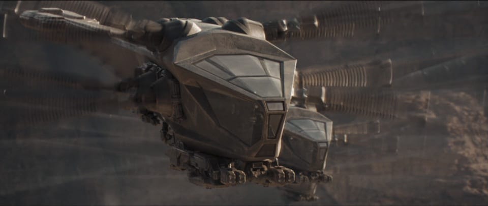 Dune: Part 1 - ornithopter in flight
