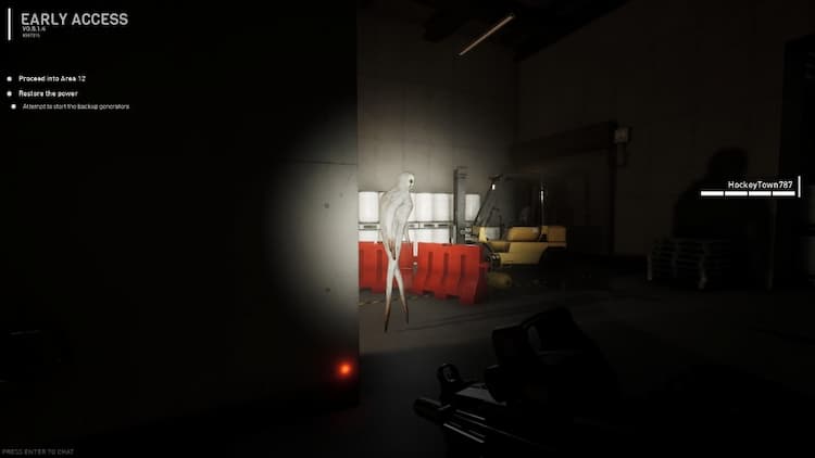 a creppy enemy standing motionless