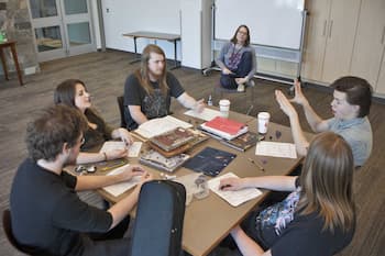 A group playing D&D