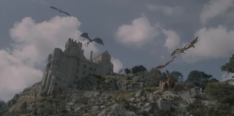 Dragons fly in the sky above High Tide