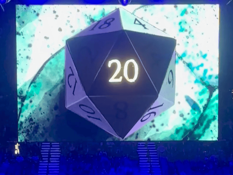 D20 on screen 