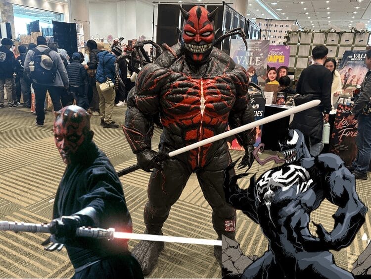 Cosplayer as Darth Maul infused with the Venom Symbiote